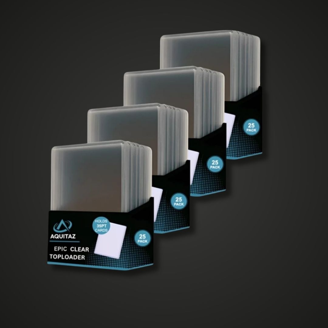 Aquitaz Epic Clear Toploader Bundle – 100 stk (3" x 4")