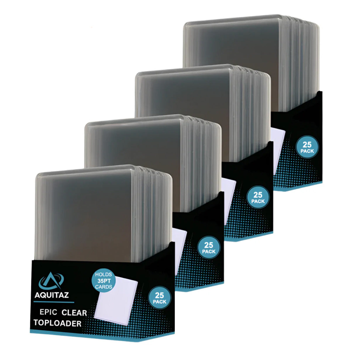 Aquitaz Epic Clear Toploader Bundle – 100 stk (3" x 4")